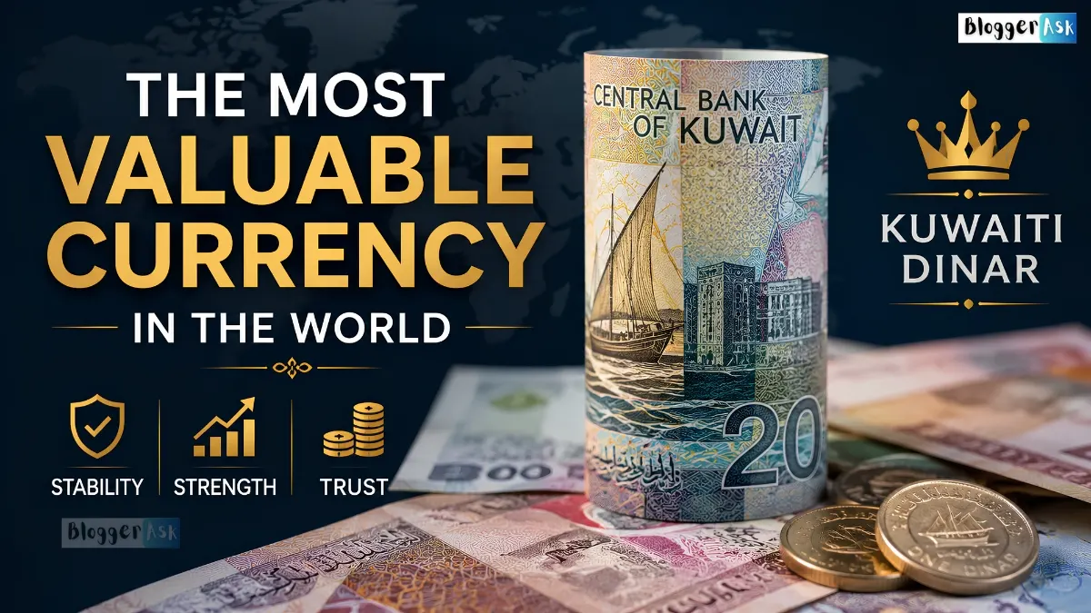Kuwaiti dinar banknote featured as the most valuable currency in the world, highlighting its global strength, stability, and trust.