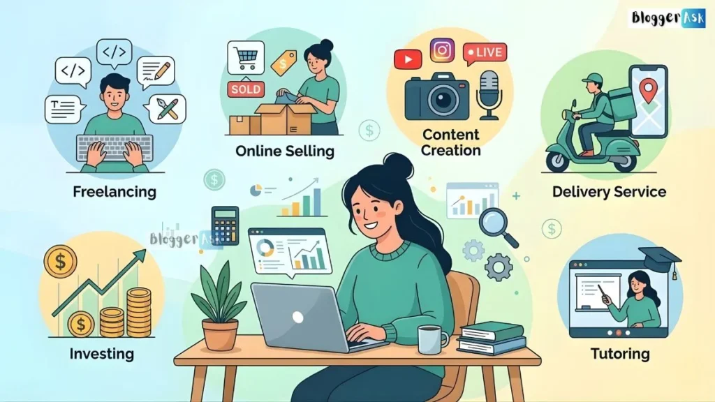 Gemini said Comparison table of the Best Side Hustles for Extra Income showing effort, startup costs, and growth potential in 2026