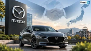 Who Owns Mazda? Mazda vehicle outside its corporate headquarters in Hiroshima, Japan